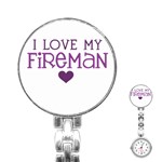 I Love My Fireman Stainless Steel Nurses Watch