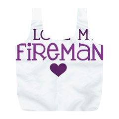 I Love My Fireman Full Print Recycle Bag (L) from ArtsNow.com Front