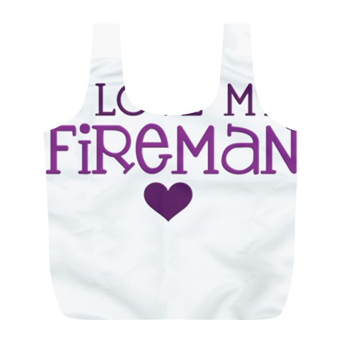 I Love My Fireman Full Print Recycle Bag (L) from ArtsNow.com Back