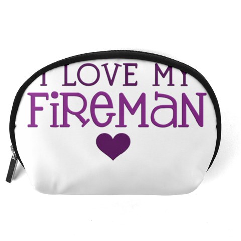 I Love My Fireman Accessory Pouch (Large) from ArtsNow.com Back