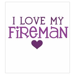 I Love My Fireman Drawstring Pouch (Large) from ArtsNow.com Back