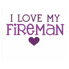 I Love My Fireman Double Sided Flano Blanket (Medium) from ArtsNow.com 60 x50  Blanket Back