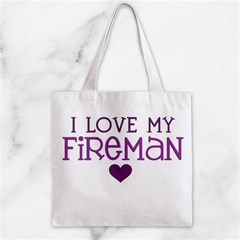 I Love My Fireman Zipper Grocery Tote Bag from ArtsNow.com Back