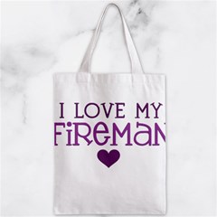 I Love My Fireman Zipper Classic Tote Bag from ArtsNow.com Front