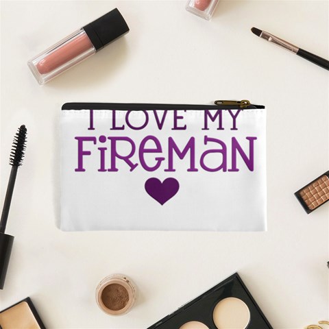 I Love My Fireman Cosmetic Bag (XS) from ArtsNow.com Back