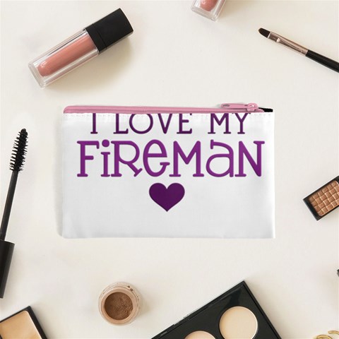 I Love My Fireman Cosmetic Bag (XS) from ArtsNow.com Back