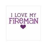 I Love My Fireman Small Satin Scarf (Square)