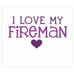 I Love My Fireman Zipper Large Tote Bag from ArtsNow.com Front