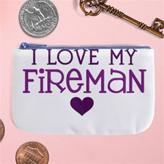 I Love My Fireman Large Coin Purse from ArtsNow.com Front