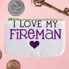 I Love My Fireman Large Coin Purse from ArtsNow.com Front