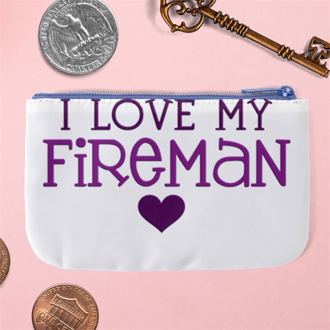 I Love My Fireman Large Coin Purse from ArtsNow.com Back