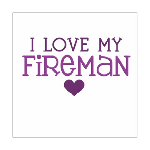 I Love My Fireman Square Tapestry (Large) from ArtsNow.com Front