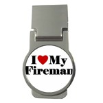 I Love My Fireman Money Clip (Round)