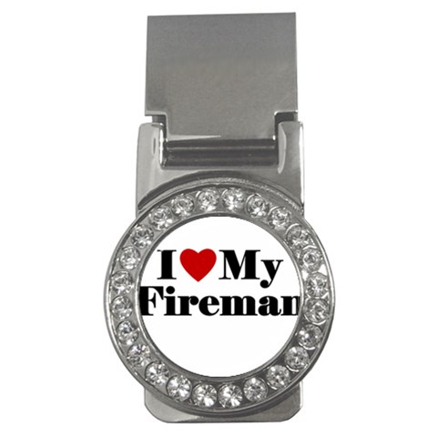 I Love My Fireman Money Clip (CZ) from ArtsNow.com Front