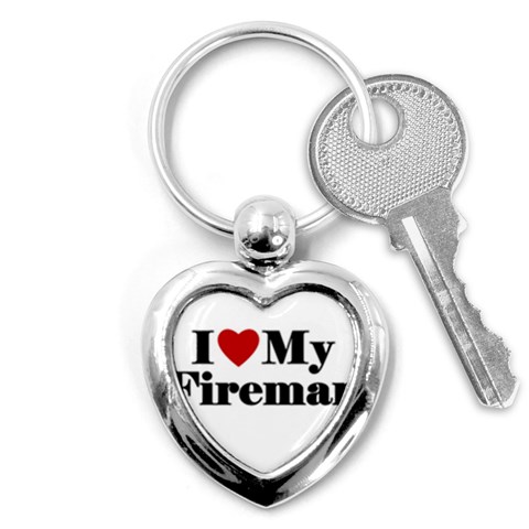 I Love My Fireman Key Chain (Heart) from ArtsNow.com Front