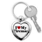 I Love My Fireman Key Chain (Heart)