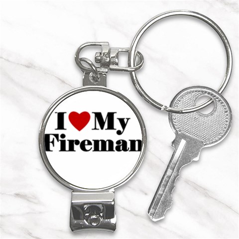 I Love My Fireman Nail Clippers Key Chain from ArtsNow.com Front