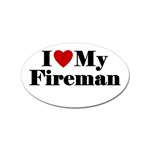 I Love My Fireman Sticker (Oval)