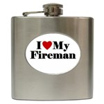 I Love My Fireman Hip Flask (6 oz)