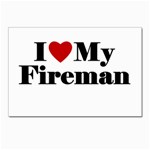 I Love My Fireman Postcard 4  x 6 