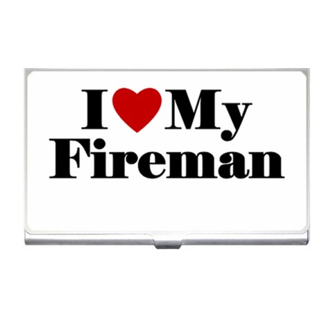 I Love My Fireman Business Card Holder from ArtsNow.com Front