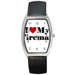 I Love My Fireman Barrel Style Metal Watch