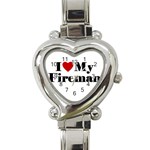 I Love My Fireman Heart Italian Charm Watch