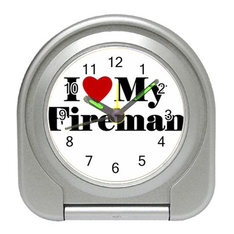 I Love My Fireman Travel Alarm Clock from ArtsNow.com Front