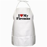 I Love My Fireman BBQ Apron