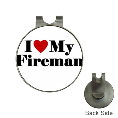 I Love My Fireman Golf Ball Marker Hat Clip from ArtsNow.com Front