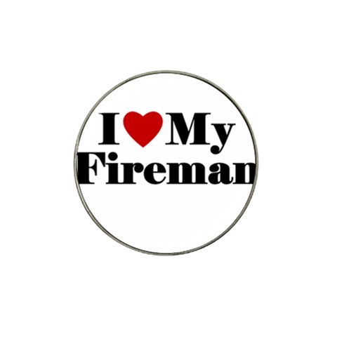 I Love My Fireman Hat Clip Ball Marker from ArtsNow.com Front