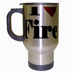 I Love My Fireman Travel Mug (Silver Gray)