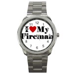 I Love My Fireman Sport Metal Watch