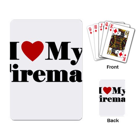 I Love My Fireman Playing Cards Single Design from ArtsNow.com Back