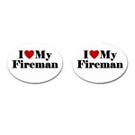 I Love My Fireman Cufflinks (Oval)