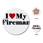 I Love My Fireman Playing Cards (Round)