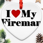 I Love My Fireman Heart Ornament (Two Sides)