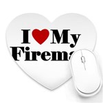 I Love My Fireman Heart Mousepad