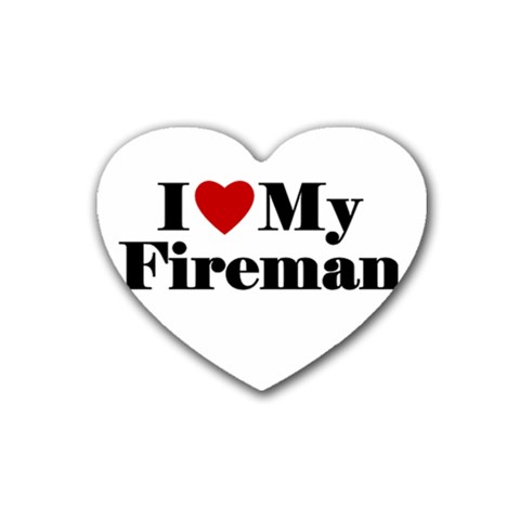 I Love My Fireman Rubber Coaster (Heart) from ArtsNow.com Front