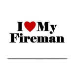 I Love My Fireman Plate Mat