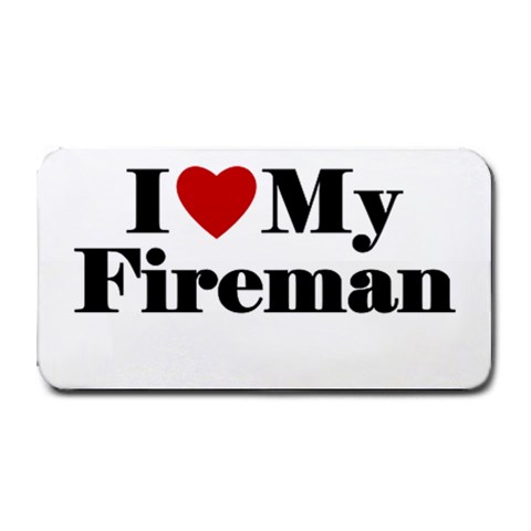 I Love My Fireman Medium Bar Mat from ArtsNow.com 16 x8.5  Bar Mat