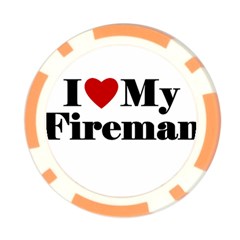 I Love My Fireman Poker Chip Card Guard from ArtsNow.com Front