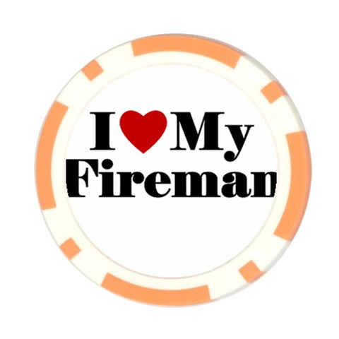 I Love My Fireman Poker Chip Card Guard from ArtsNow.com Back