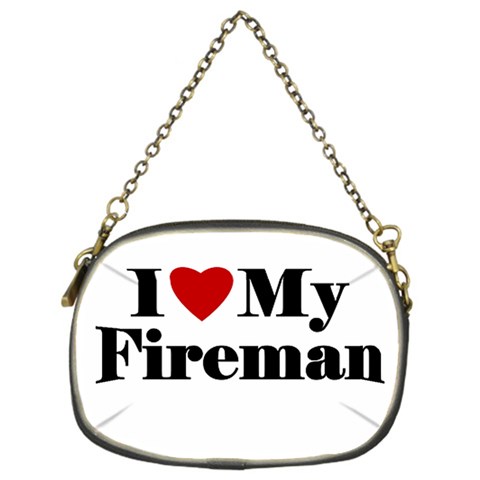 I Love My Fireman Chain Purse (One Side) from ArtsNow.com Front