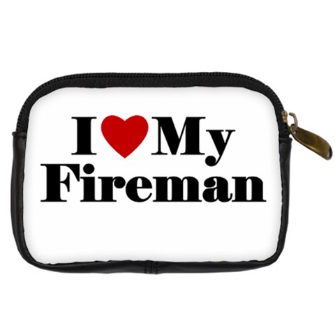 I Love My Fireman Digital Camera Leather Case from ArtsNow.com Back