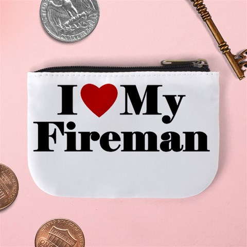 I Love My Fireman Mini Coin Purse from ArtsNow.com Back