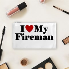 I Love My Fireman Cosmetic Bag (Small) from ArtsNow.com Front