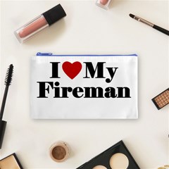 I Love My Fireman Cosmetic Bag (Small) from ArtsNow.com Front