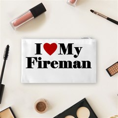 I Love My Fireman Cosmetic Bag (Small) from ArtsNow.com Back