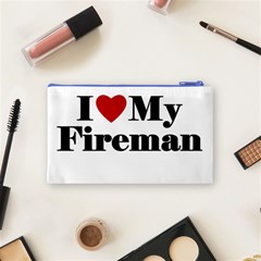 I Love My Fireman Cosmetic Bag (Small) from ArtsNow.com Back